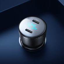 Заредете изображение във визуализатора на галерията – Car charger 2x USB C 70W with LED display Joyroom JR-CCD02 | black
