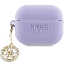 Заредете изображение във визуализатора на галерията – Original Case GUESS 3D Rubber 4G Diamond Charm GUAP23DSLGHDU for Airpods Pro 2 cover purple
