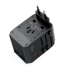 Заредете изображение във визуализатора на галерията – Choetech PD6041 USB-C USB-A PD 30W Travel Charger with 4 US EU UK AU Plugs - Black

