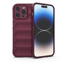 Заредете изображение във визуализатора на галерията – Magic Shield Case case for iPhone 14 Pro Max elastic armored case in burgundy
