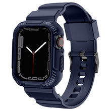 Заредете изображение във визуализатора на галерията – Kingxbar CYF537 2in1 Armored Case for Apple Watch SE, 8, 7, 6, 5, 4, 3, 2, 1 (45, 44, 42 mm) with Strap Blue
