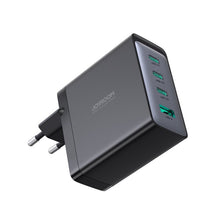 Заредете изображение във визуализатора на галерията – Joyroom JR-TCG04EU 100W GaN charger 3x USB-C USB-A + USB-C / USB-C cable 100W - black
