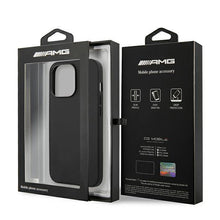 Заредете изображение във визуализатора на галерията – AMG AMHCP13XDOLBK iPhone 13 Pro Max 6,7" czarny/black hardcase Leather Hot Stamped
