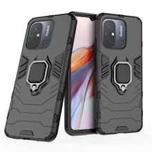 Заредете изображение във визуализатора на галерията – Ring Armor Case for Xiaomi Redmi 11A / Poco C55 / Redmi 12C Armor Cover Magnetic Holder Ring Black
