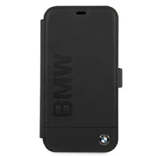 Заредете изображение във визуализатора на галерията – Etui BMW BMFLBKP12LSLLBK iPhone 12 Pro Max 6,7" czarny/black book Signature
