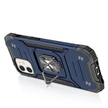 Заредете изображение във визуализатора на галерията – Wozinsky Ring Armor case for iPhone 14 armored cover magnetic holder ring blue
