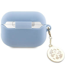 Заредете изображение във визуализатора на галерията – Guess GUAP23DSLGHDB AirPods Pro 2 cover blue/blue 3D Rubber 4G Diamond Charm
