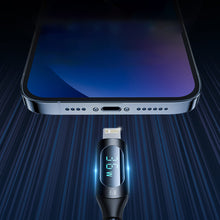 Заредете изображение във визуализатора на галерията – USB-C cable - Lightning Wozinsky WUCLC1 with LED display 36W 1m - black
