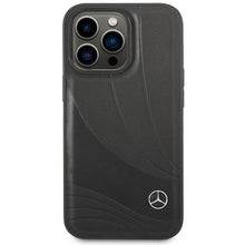 Заредете изображение във визуализатора на галерията – Mercedes MEHCP14L8ROLK iPhone 14 Pro 6.1" black/black hardcase Leather Wave Pattern
