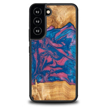 Заредете изображение във визуализатора на галерията – Wood and resin case for Samsung Galaxy S22 Bewood Unique Vegas - pink and blue
