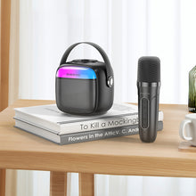 Заредете изображение във визуализатора на галерията – Borofone Portable Bluetooth Speaker BP15 Dazzling mini karaoke with microphone black
