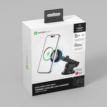 Заредете изображение във визуализатора на галерията – Amazing Thing Car holder Explorer Pro Mag Thermo-Cooling with Magsafe charger TP15WFAN to dashboard and air vent black
