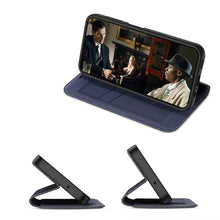 Заредете изображение във визуализатора на галерията – Dux Ducis Skin X2 case Samsung Galaxy A14 5G flip case wallet stand blue
