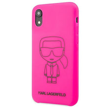 Заредете изображение във визуализатора на галерията – Karl Lagerfeld KLHCI61SILFLPI iPhone Xr różowy/pink Silicone Ikonik Neon Outline
