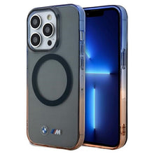 Заредете изображение във визуализатора на галерията – Original Case BMW Gradient Bumper MagSafe Hardcase BMHMP15XHTGE for Iphone 15 Pro Max Grey
