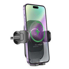Заредете изображение във визуализатора на галерията – Borofone Car holder BH204 Blue Charm with induction charging to air vent black
