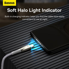 Заредете изображение във визуализатора на галерията – BASEUS cable USB A to Type C Power Delivery 100W Glimmer Series CADH000402 1m white

