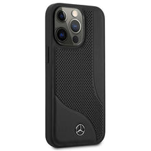 Заредете изображение във визуализатора на галерията – Mercedes MEHCP13XCDOBK iPhone 13 Pro Max 6,7" czarny/black hardcase Leather Perforated Area
