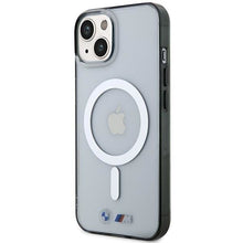 Заредете изображение във визуализатора на галерията – BMW BMHMP14SHCRS iPhone 14 6.1" case transparent hardcase Silver Ring MagSafe
