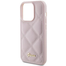 Заредете изображение във визуализатора на галерията – Guess Quilted Metal Logo case for iPhone 15 Pro Max - pink
