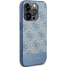 Заредете изображение във визуализатора на галерията – Original Case GUESS hardcase 4G Stripe Collection GUHCP15LG4GLBL for Iphone 15 Pro blue

