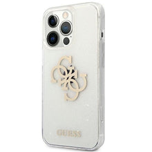Заредете изображение във визуализатора на галерията – Guess GUHCP13XPCUGL4GTR iPhone 13 Pro Max 6,7" transparent hard case Glitter 4G Big Logo
