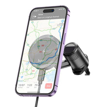 Заредете изображение във визуализатора на галерията – HOCO car holder to air vent with wilress charging support MagSafe HW6 greay
