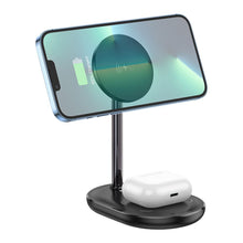 Заредете изображение във визуализатора на галерията – Hoco desktop holder with wireless charging 3in1 + support charging for magsafe 15w noble cw40
