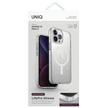 Заредете изображение във визуализатора на галерията – Uniq LifePro Xtreme case iPhone 15 Pro Max 6.7" Magclick Charging transparent/tinsel lucent
