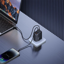 Заредете изображение във визуализатора на галерията – Baseus Cube Pro 65W GaN charger 2x USB-C USB-A - black
