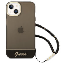 Заредете изображение във визуализатора на галерията – Original faceplate case guess guhcp14shgcohk for iphone 14 (iml electro cam w. strap translucent / black)
