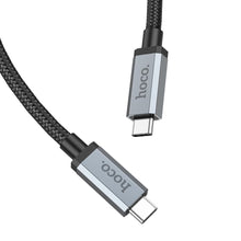 Заредете изображение във визуализатора на галерията – Hoco cable type c to type c power delivery pd100w 5a usb3.2 20gbps us06 1m black
