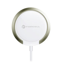 Заредете изображение във визуализатора на галерията – FORCELL F-ENERGY PowerPod wireless charger with ring/kick stand compatible with MagSafe white
