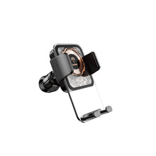 Заредете изображение във визуализатора на галерията – Dudao F19 clamp car holder with 15W inductive charger - black
