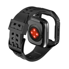 Заредете изображение във визуализатора на галерията – Kingxbar CYF136 2in1 Rugged Case for Apple Watch SE, 6, 5, 4 (44 mm) Stainless Steel with Strap Black
