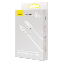 Заредете изображение във визуализатора на галерията – Baseus Superior Series SUPERVOOC USB-A to USB-C 65W 1m cable white
