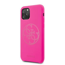 Заредете изображение във визуализатора на галерията – Guess GUHCN58LS4GFU iPhone 11 Pro fuksja/fuchsia hard case Silicone 4G Tone On Tone
