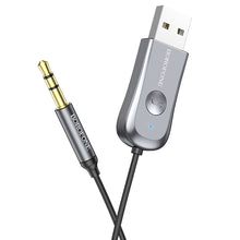 Заредете изображение във визуализатора на галерията – Borofone Adapter BC44 Audio Bluetooth - USB to jack 3,5mm - grey
