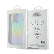Заредете изображение във визуализатора на галерията – Original Case GUESS IML Iridescent Magsafe hardcase GUHMP15XHITSQ for Iphone 15 Pro Max turquoise
