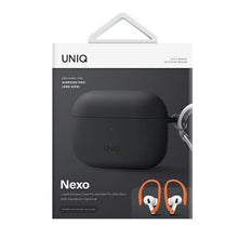 Заредете изображение във визуализатора на галерията – Uniq case Nexo AirPods Pro 2 gen + Ear Hooks Silicone grey/charcoal grey
