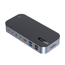 Заредете изображение във визуализатора на галерията – HUB Choetch M52 USB-C - USB-C PD/USB-C/USB-A/HDMI/VGA/DP/SD/TF/RJ45/AUX - gray

