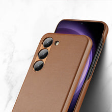 Заредете изображение във визуализатора на галерията – Dux Ducis Grit case for Samsung Galaxy S23 elegant cover made of artificial leather MagSafe brown
