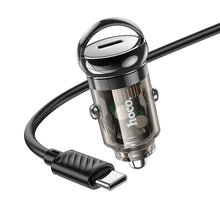 Заредете изображение във визуализатора на галерията – HOCO car charger Type C + cable Type C to Type C PD 30W Z53 black
