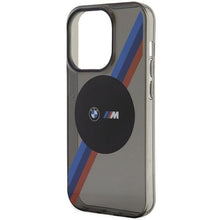 Заредете изображение във визуализатора на галерията – Case BMW BMHMP14XHDTK iPhone 14 Pro Max 6.7" grey/grey hardcase Tricolor Stripes MagSafe
