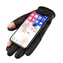 Заредете изображение във визуализатора на галерията – Men's insulated, anti-slip telephone gloves - black
