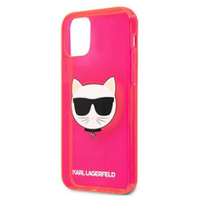 Заредете изображение във визуализатора на галерията – Karl Lagerfeld KLHCP12LCHTRP iPhone 12 Pro Max 6,7" różowy/pink hardcase Glitter Choupette Fluo
