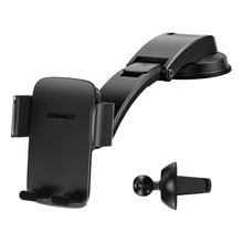 Заредете изображение във визуализатора на галерията – Baseus car holder 2in1 to center console + air vent easy control pro clamp black suyk010001 - TopMag
