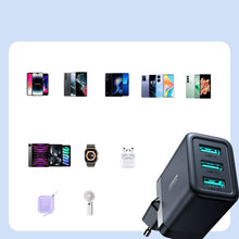 Заредете изображение във визуализатора на галерията – Joyroom JR-TCN02 3xUSB-A 12W 3.4A mains charger - black
