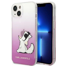 Заредете изображение във визуализатора на галерията – Original faceplate case karl lagerfeld klhcp14mcfnrcpi for iphone 14 plus (choupette eat / pink)
