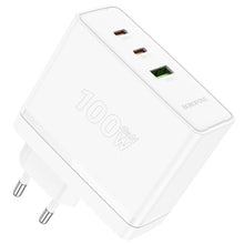 Заредете изображение във визуализатора на галерията – Borofone Wall charger BN11 Imperial - USB + 2xType C - QC 3.0 PD 100W white
